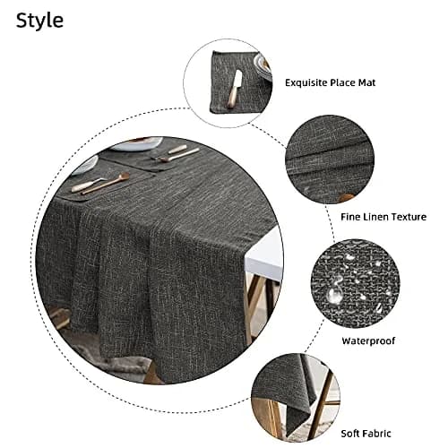 JSFLY Waterproof Linen Tablecloths Rectangle Dining 54"x120" | Waterproof & Easy Care thumbnail 4