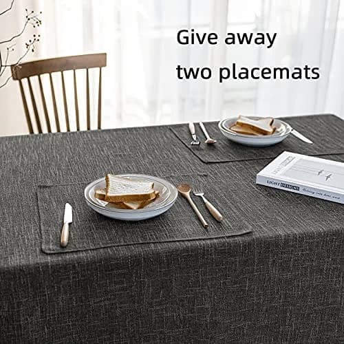 JSFLY Waterproof Linen Tablecloths Rectangle Dining 54"x120" | Waterproof & Easy Care thumbnail 5