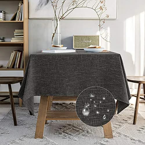 JSFLY Waterproof Linen Tablecloths Rectangle Dining 54"x120" | Waterproof & Easy Care thumbnail 2