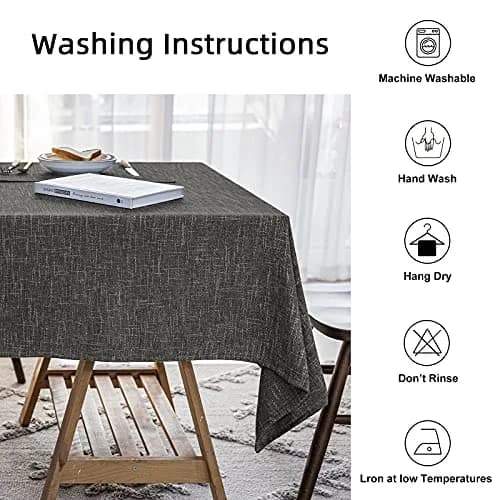 JSFLY Waterproof Linen Tablecloths Rectangle Dining 54"x120" | Waterproof & Easy Care thumbnail 3