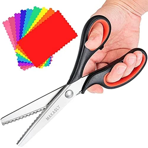 Makasla Pinking Shears - Fabric Craft Scissors with Zigzag Blade, 8.86 in | Precise, ergonomic, professional sewing shear for fabric, leather, paper thumbnail 1
