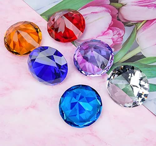 Hiziwimi 60mm (2.36 in) Crystal Diamond Paperweight with Stand | Clear K9 Crystal thumbnail 7