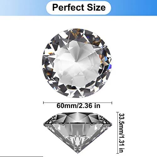 Hiziwimi 60mm (2.36 in) Crystal Diamond Paperweight with Stand | Clear K9 Crystal thumbnail 8