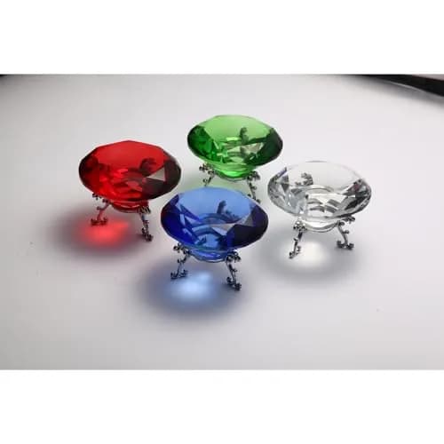 Hiziwimi 60mm (2.36 in) Crystal Diamond Paperweight with Stand | Clear K9 Crystal thumbnail 2