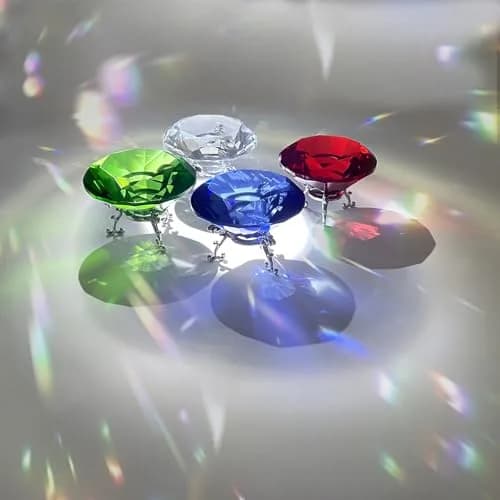 Hiziwimi 60mm (2.36 in) Crystal Diamond Paperweight with Stand | Clear K9 Crystal thumbnail 3