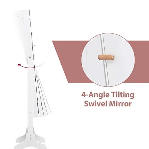 WATERJOY Jewelry Organizer with Full Body Standing Mirror 10.5'' x 43.5" | Lockable, Large Storage for Jewelry & Accessories thumbnail 3