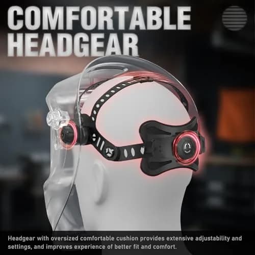 YESWELDER Auto Darkening Welding Helmet with SIDE VIEW, 180° Panoramic View, 1/1/1/1 True Color Solar Powered Welder Hood, Wide Shade 3/5-9/9-13 thumbnail 9