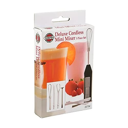 Norpro 2273C Mini Mixer Black 10cm (4in) | Portable Cordless Handheld Blender for Travel & Small Batches thumbnail 5
