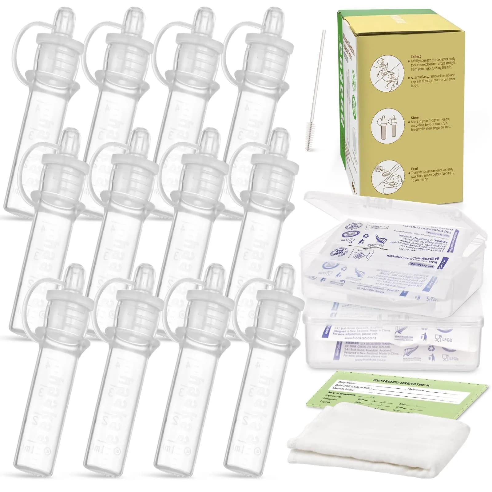 haakaa Colostrum Collector Kit for Newborns, 4ml (0.1 Fl Oz) - 12 Count - main product image