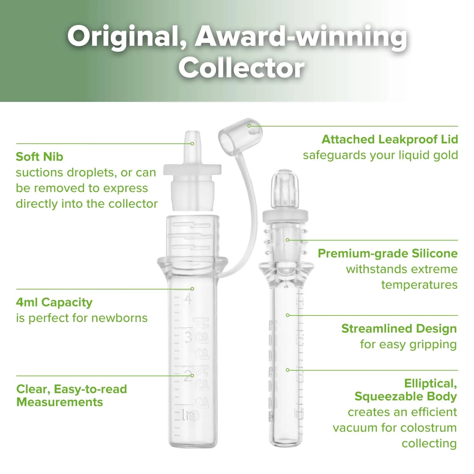 haakaa Colostrum Collector Kit for Newborns, 4ml (0.1 Fl Oz) - 12 Count - view 4