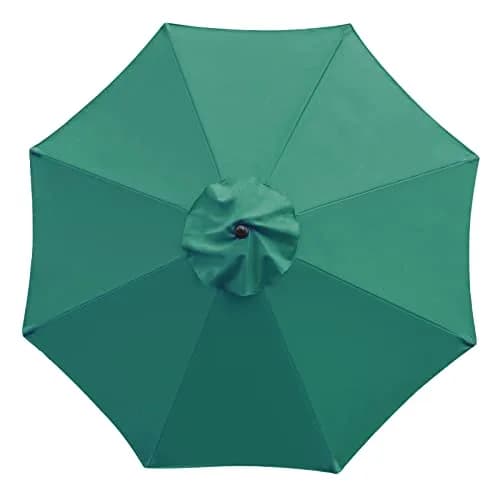 Sunnyglade 9ft Patio Umbrella Replacement Canopy for 8 Ribs Dark Green | Universal Wind Vent & Sun-Protective Polyester thumbnail 1