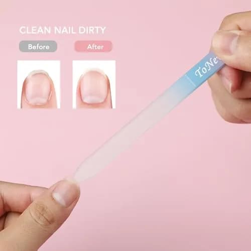 ToNewBe Glass Nail File with Case, Czech File, Double-Sided Etched Nail File 15.6cm (5.9in) | Professional Nail Shaping Tool thumbnail 6