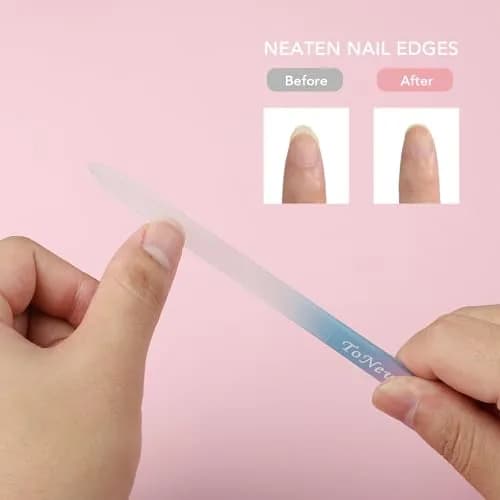 ToNewBe Glass Nail File with Case, Czech File, Double-Sided Etched Nail File 15.6cm (5.9in) | Professional Nail Shaping Tool thumbnail 7