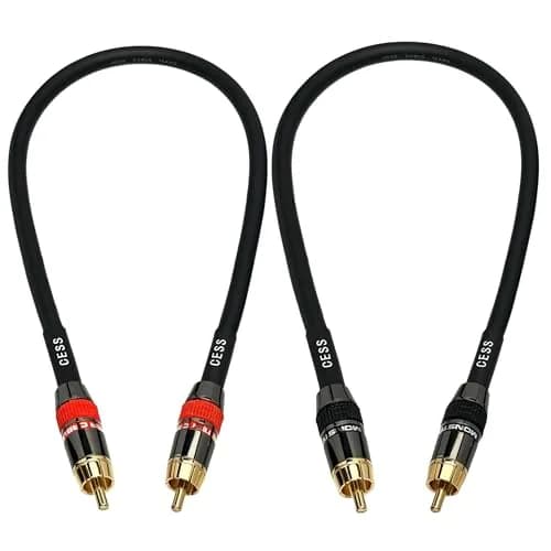 CNCESS Low Noise 12 Gauge Premium RCA Audio Cable 0.3m (1 Foot) | Shielded for EMI/RFI Protection thumbnail 4