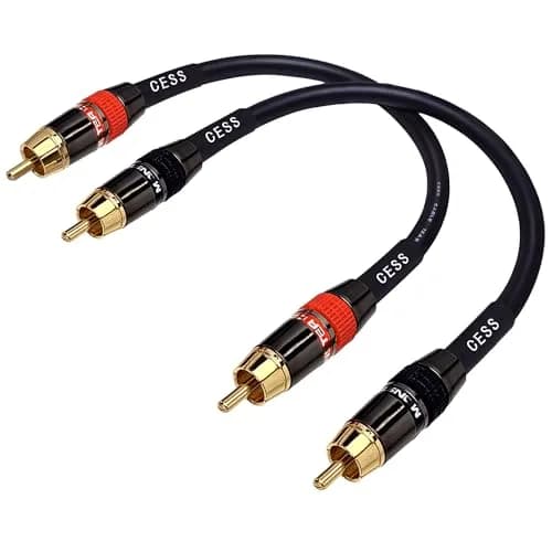 CNCESS Low Noise 12 Gauge Premium RCA Audio Cable 0.3m (1 Foot) | Shielded for EMI/RFI Protection thumbnail 1