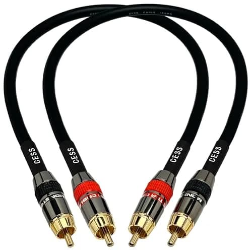 CNCESS Low Noise 12 Gauge Premium RCA Audio Cable 0.3m (1 Foot) | Shielded for EMI/RFI Protection thumbnail 7