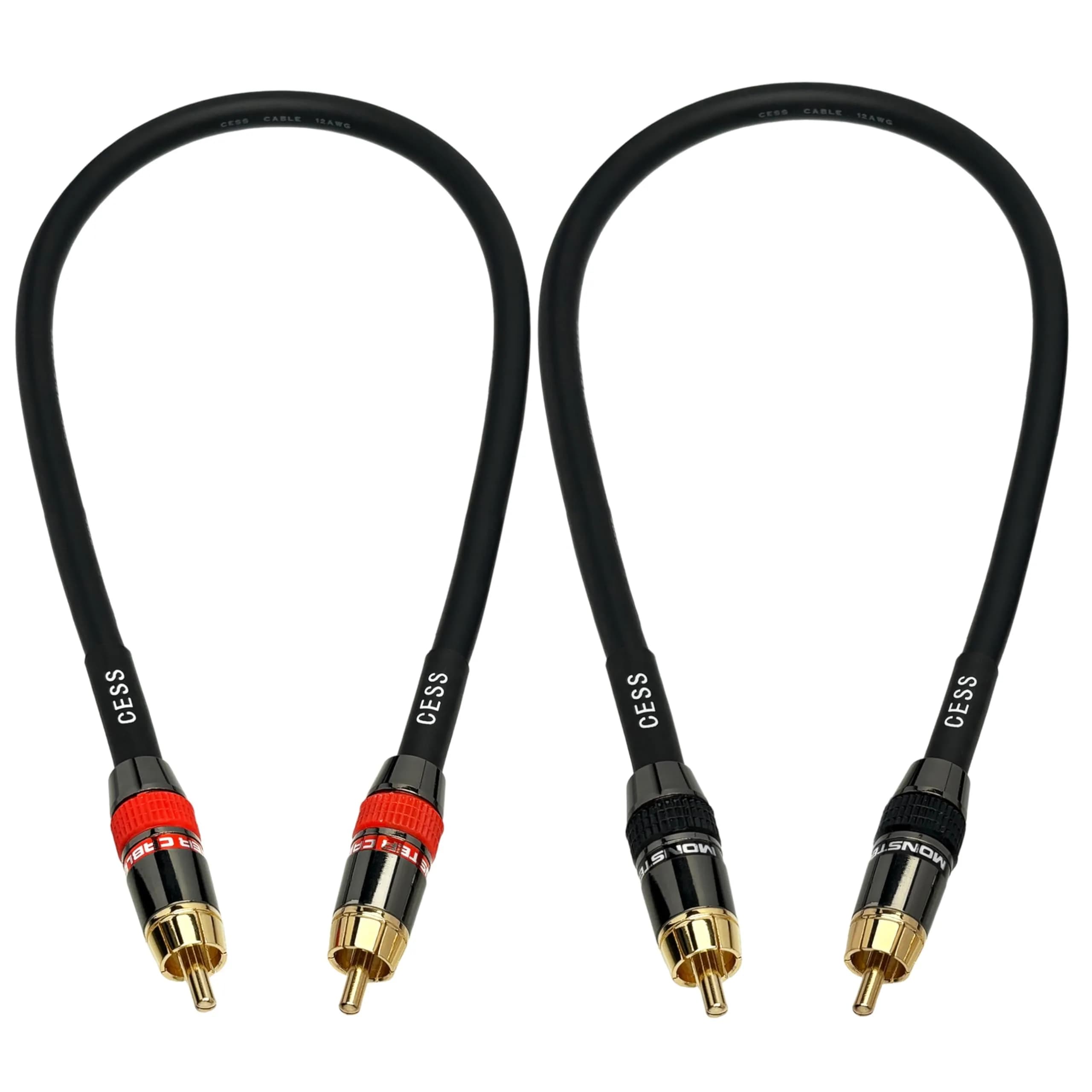 CNCESS Low Noise 12 Gauge Premium RCA Audio Cable 0.3m (1 Foot) | Shielded for EMI/RFI Protection - view 4