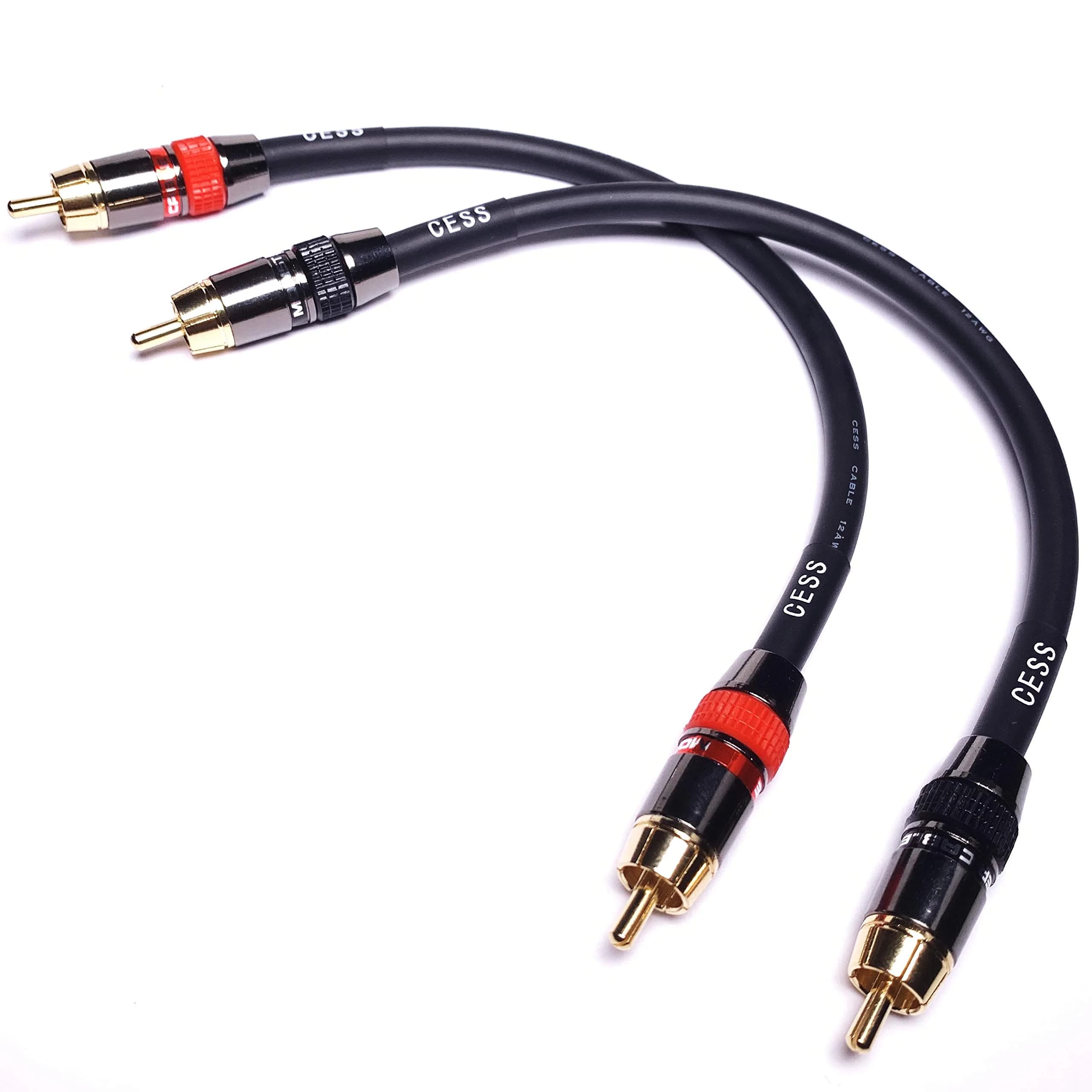 CNCESS Heavy Duty Low Noise RCA Audio Patch Cable 60cm (2 Feet) | Shielded for EMI/RFI Protection - main product image