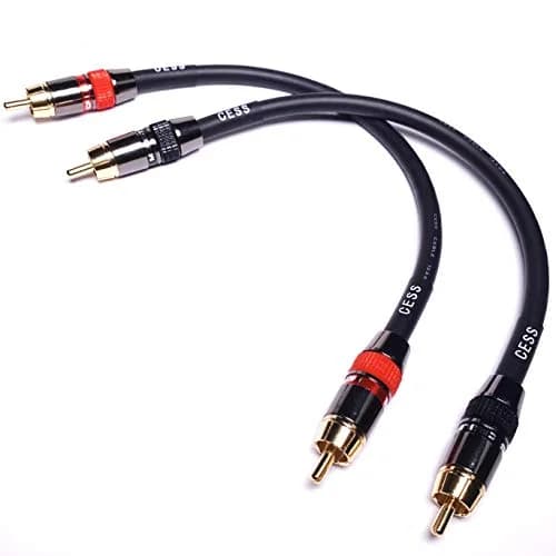 CNCESS Heavy Duty Low Noise RCA Audio Patch Cable 60cm (2 Feet) | Shielded for EMI/RFI Protection thumbnail 1
