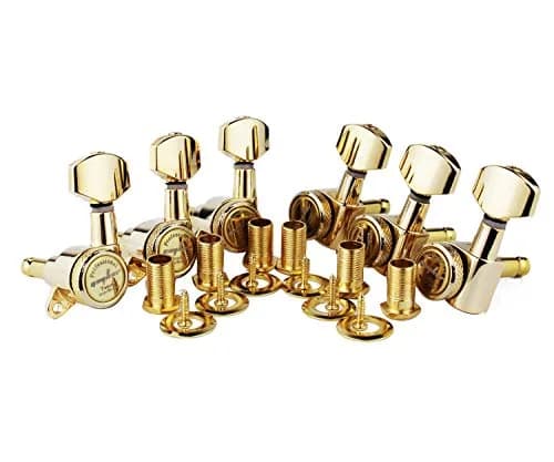 Guyker Gold Guitar Locking Tuners (6-Pack for Left-Handed Guitars) - 1:18 Ratio Machine Heads thumbnail 1