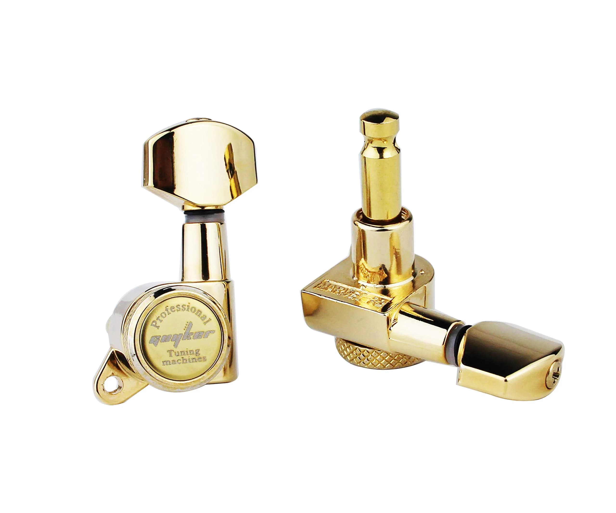 Guyker Gold Guitar Locking Tuners (3L + 3R) - 1:18 Ratio Machine Heads for Electric & Acoustic Guitars - view 2