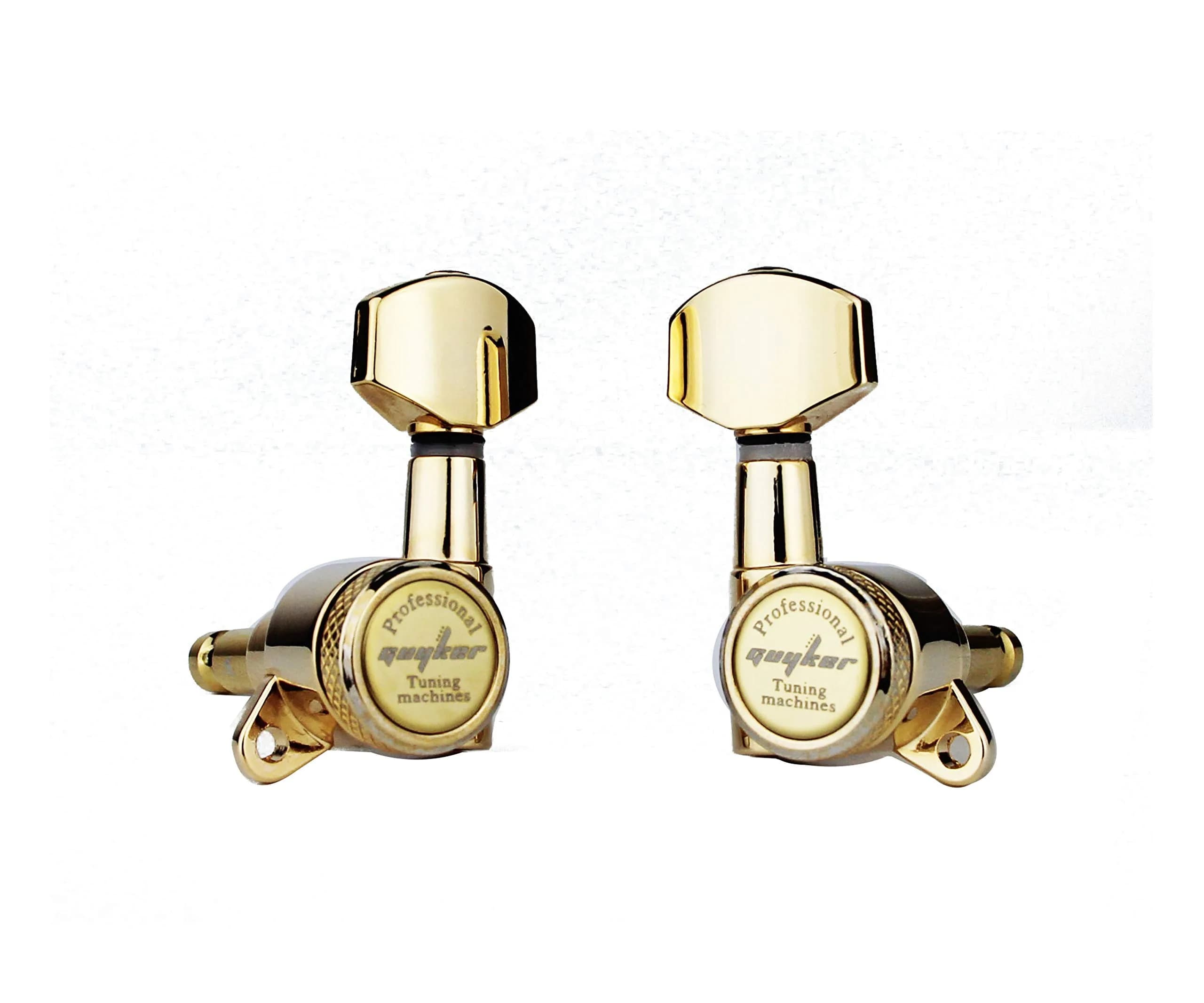 Guyker Gold Guitar Locking Tuners (3L + 3R) - 1:18 Ratio Machine Heads for Electric & Acoustic Guitars - view 4