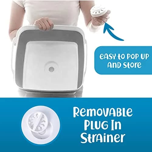 Home Spirit Collapsible Sink – 9L Portable Wash Basin Tub with Handle, Plug & Strainer – For Dishes, Fruits, Veggies, Laundry & Beverages | Multipurpose Kitchen Utility thumbnail 5