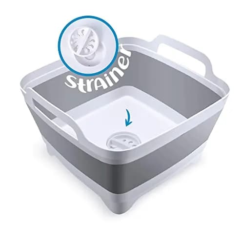 Home Spirit Collapsible Sink – 9L Portable Wash Basin Tub with Handle, Plug & Strainer – For Dishes, Fruits, Veggies, Laundry & Beverages | Multipurpose Kitchen Utility thumbnail 8