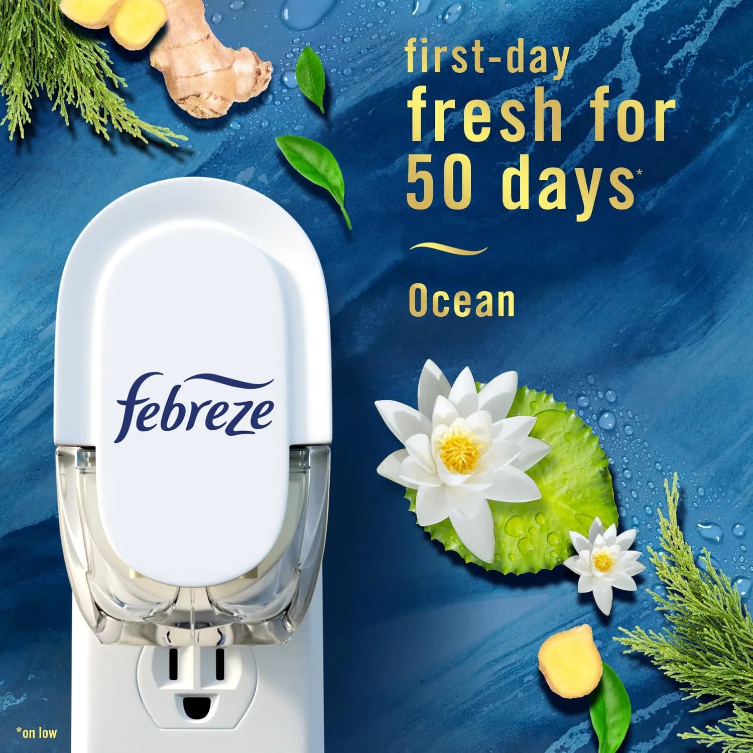 Febreze Ocean Scent Plug In Air Freshener Refills, 0.87 Fl Oz (26ml) Each | Fade Defy Technology for 50 Days - view 4