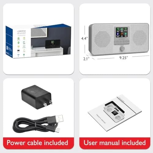 LEMEGA IR4S Internet Radio, Podcasts, Spotify, Bluetooth, FM Stereo, Gray | 23.4cm (9.2in) Length thumbnail 7
