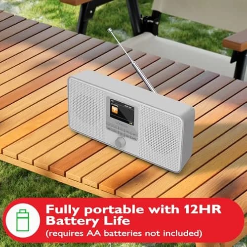 LEMEGA IR4S Internet Radio, Podcasts, Spotify, Bluetooth, FM Stereo, Gray | 23.4cm (9.2in) Length thumbnail 4