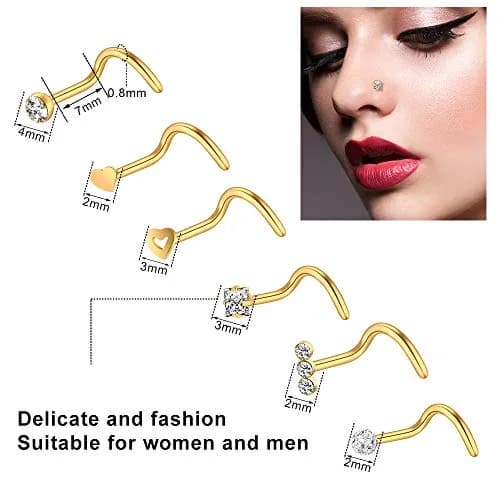 ONESING Nose Piercing Jewelry Set 40 pcs 20G | Hypoallergenic Surgical Steel for Men Women thumbnail 2