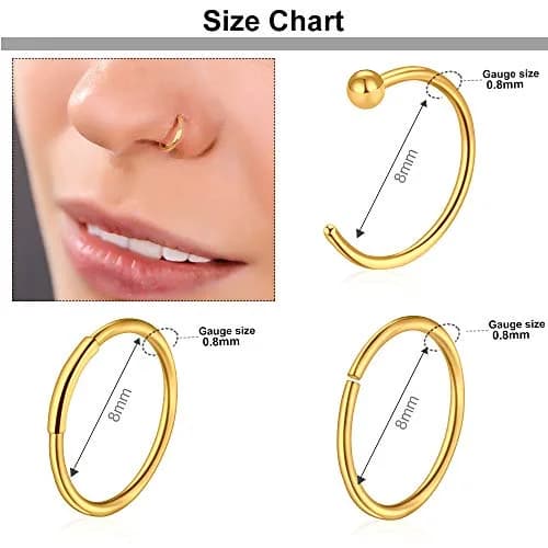 ONESING Nose Piercing Jewelry Set 40 pcs 20G | Hypoallergenic Surgical Steel for Men Women thumbnail 4