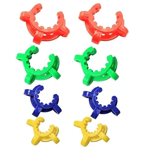 PZRT Plastic Joint Clips Set 8pcs (14mm, 19mm, 24mm, 29mm) | Lab Keck Clamp for Glass Ground Joints thumbnail 1