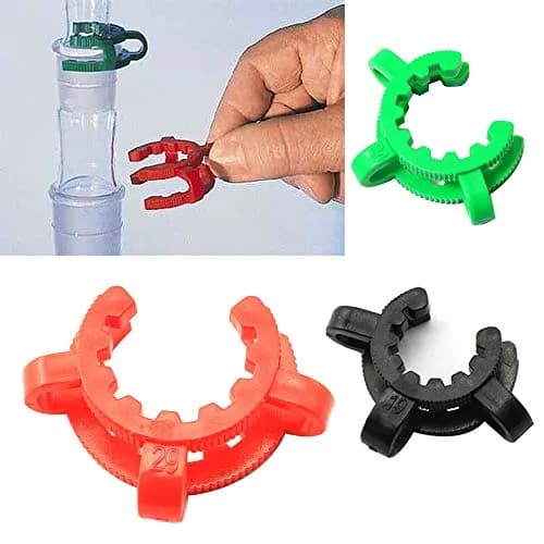 PZRT Plastic Joint Clips Set 8pcs (14mm, 19mm, 24mm, 29mm) | Lab Keck Clamp for Glass Ground Joints thumbnail 7
