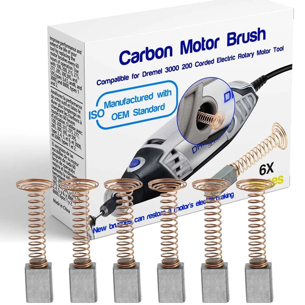 Gysxrda Carbon Motor Brushes Compatible for Dremel 3000 200 276 396 | Long Service Life, Replacement Part - main product image