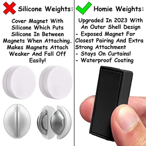 Homie Magnetic Curtain Weights 8 Pack Black | Waterproof Magnets for Bathroom Shower Liner Flags Sheer Outdoor Wind Stop thumbnail 3