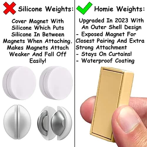 Homie Magnetic Curtain Weights 8 Pack with Carrying Case | Stops Curtains Blowing (Beige) thumbnail 3