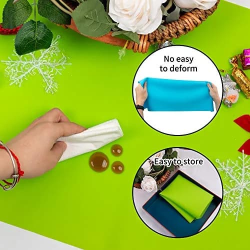 QPIX DIGITAL Extra Large Silicone Craft Mat 60cm x 40cm (23.6''x15.7'') | Heat Resistant Baking & Dining Table Protector thumbnail 5