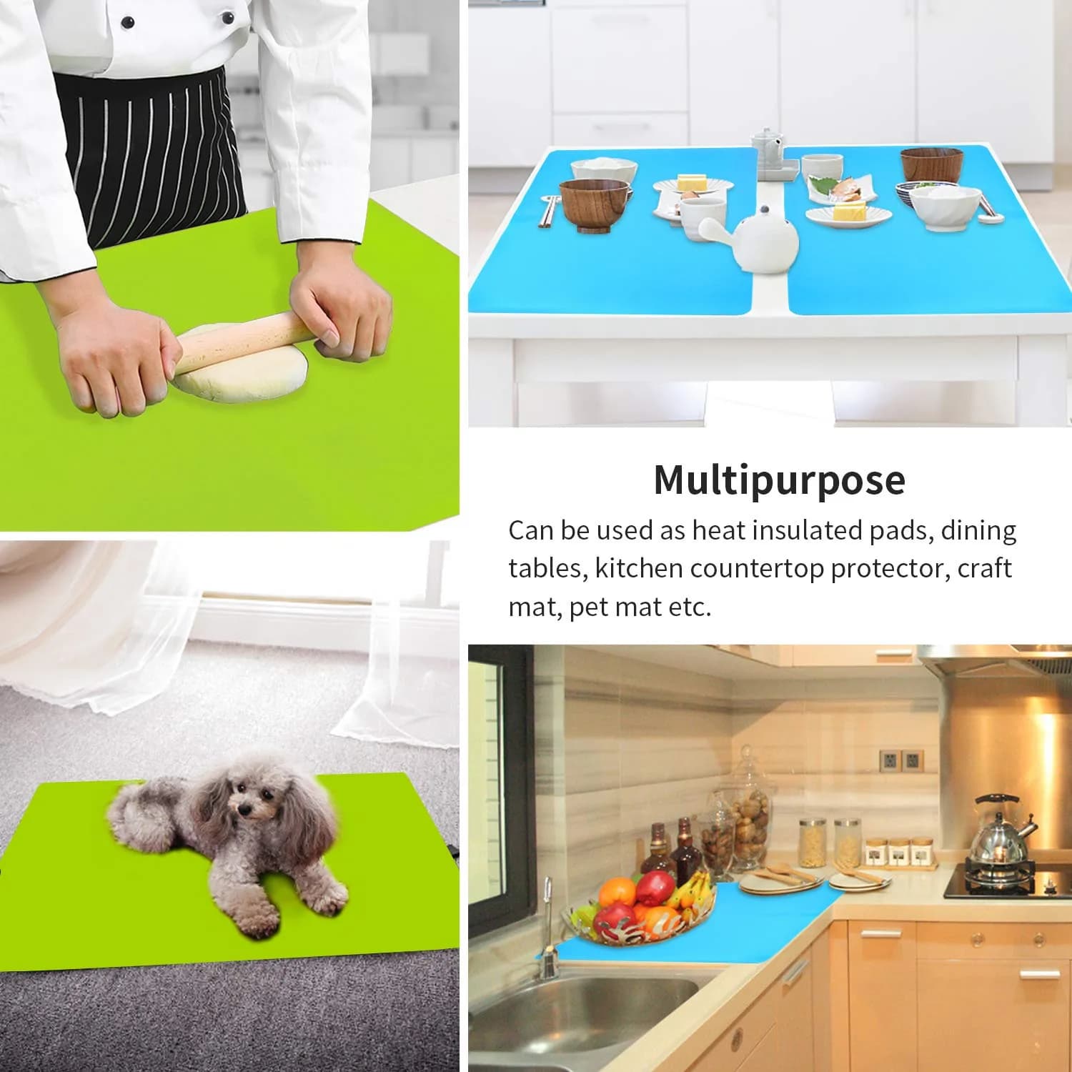 QPIX DIGITAL Extra Large Silicone Craft Mat 60cm x 40cm (23.6''x15.7'') | Heat Resistant Baking & Dining Table Protector thumbnail 6