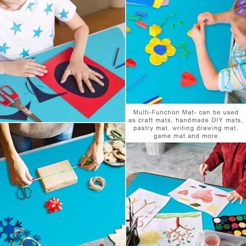 QPIX DIGITAL Extra Large Silicone Craft Mat 60cm x 40cm (23.6''x15.7'') | Heat Resistant Baking & Dining Table Protector thumbnail 4
