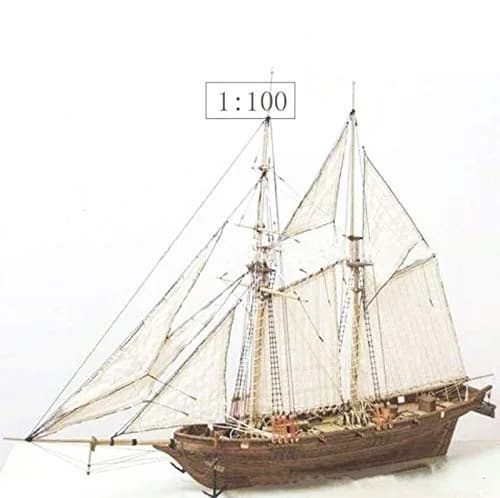 HAPYLY Scale DIY Hobby Wooden Ship Model Kit 1/100 | Self-Assembled Watercraft Craft thumbnail 2