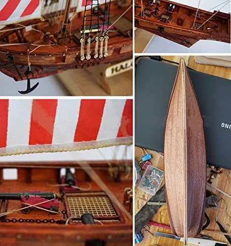 HAPYLY Scale DIY Hobby Wooden Ship Model Kit 1/100 | Self-Assembled Watercraft Craft thumbnail 3