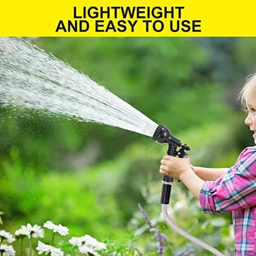 FOXEASE Metal Water Hose 25 ft - Stainless Steel Garden Hose with 2 Nozzles, Lightweight, Kink & Tangle Free, Heavy Duty, Dog Proof thumbnail 8
