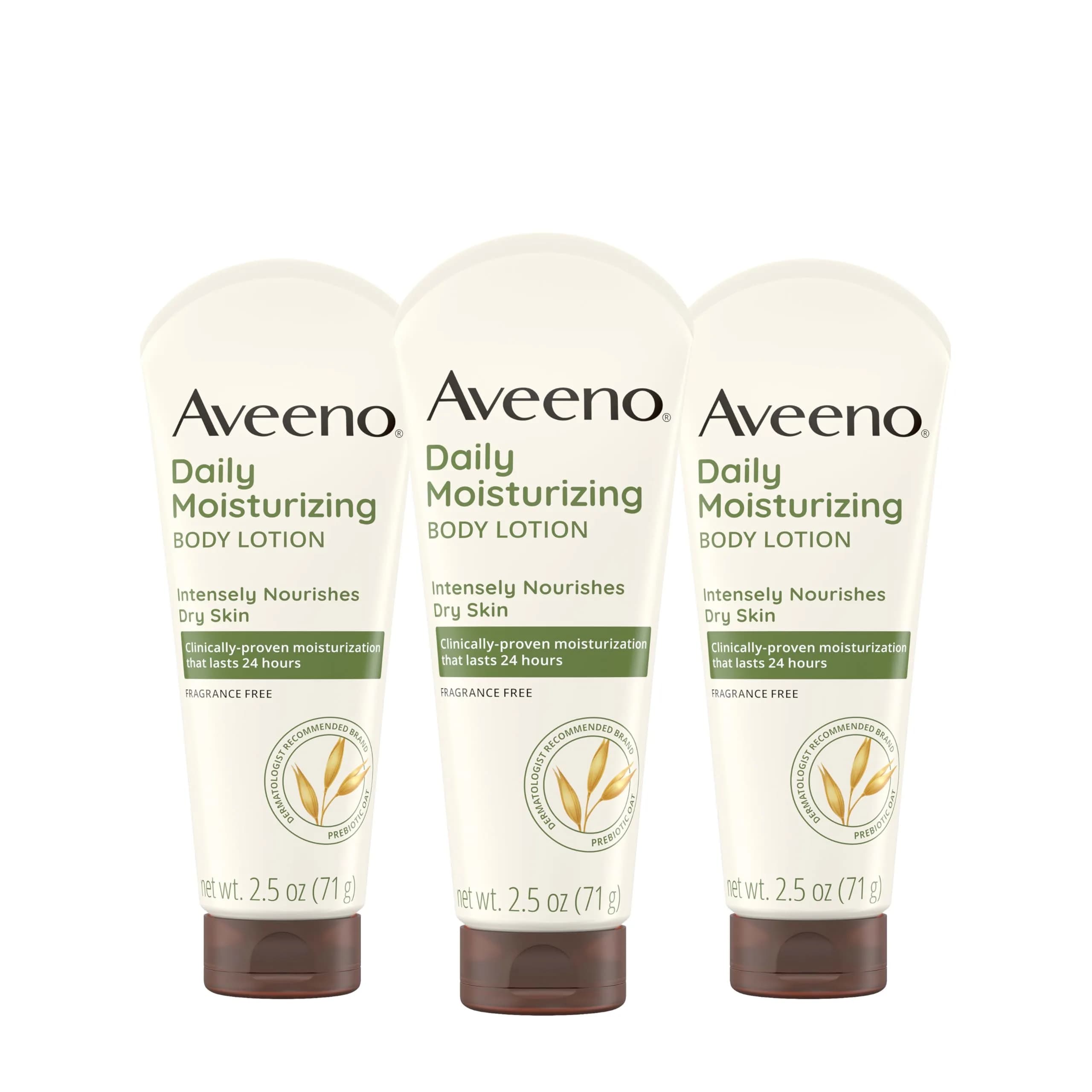 Aveeno Daily Moisturizing Body Lotion with Prebiotic Oat 354ml (12 Fl Oz) | Fragrance-Free for Dry, Sensitive Skin — 2.5 Fl Oz / Fragrance Free
