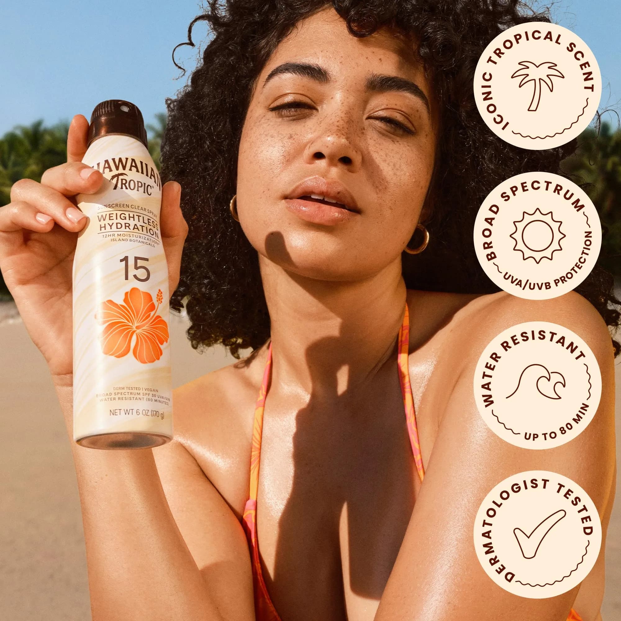 Hawaiian Tropic Weightless Hydration SPF 15 Sunscreen Spray 177ml (6 Oz Pack of 2) | Dermatologist Tested for Sun Protection - view 5