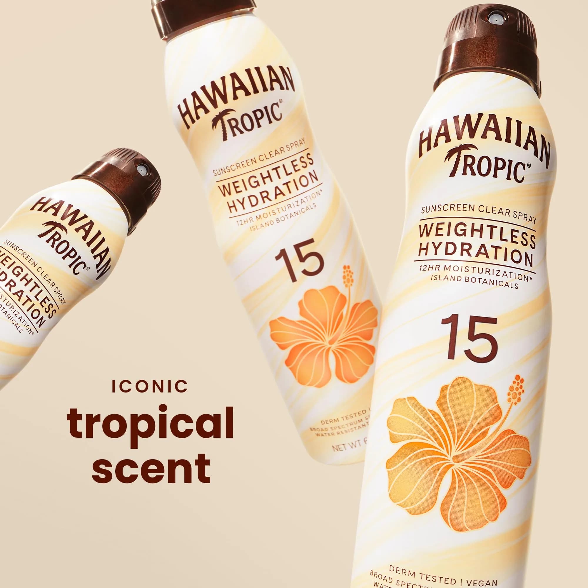 Hawaiian Tropic Weightless Hydration SPF 15 Sunscreen Spray 177ml (6 Oz Pack of 2) | Dermatologist Tested for Sun Protection - view 2