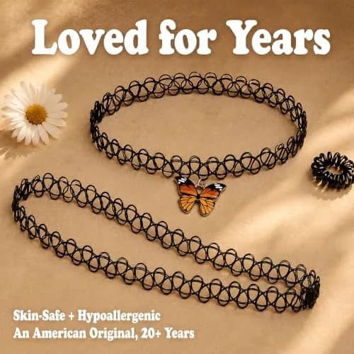 BodyJ4You 2PC 90s Choker Necklace for Women - Butterfly Y2K Charm Pendant | Retro Y2K Fashion Accessory thumbnail 8