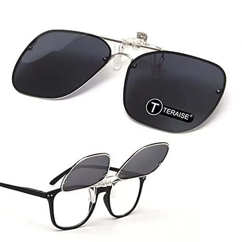 TERAISE Clip On Sunglasses for Prescription Glasses Men Women Polarized UV400 Anti-Glare 60mm (2.36") | HD Polarized Lenses for Driving & Outdoor Activities thumbnail 1