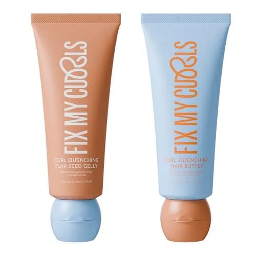 Fix My Curls Curl Quenching Moisture Styling Duo | For Curly, Wavy, Dry, Frizzy Hair | Aloe Vera, Chia Seed | Silicone Free | Frizz Control | 50g Each thumbnail 1